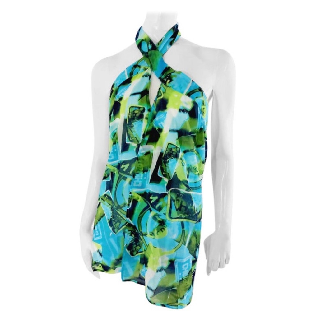 Auth RARE DIOR Pareo John Galliano RARE Sarong Wrap swim cover up vintage New - Picture 6 of 10